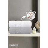 2'Li Greek Gri-Beyaz Banyo Havlusu - 70X140 Cm, 490 Gr, %100Pamuk, Spa Ve Otel Havlusu U