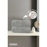 2'Li Gri Banyo Havlusu - 70X140 Cm, 490 Gr, %100Pamuk, Spa Ve Otel Havlusu