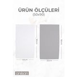 2'Li Gri-Beyaz El Havlusu - 50X90 Cm, 225 Gr, %100 Pamuk, Spa Ve Otel Havlusu