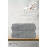 2'li Gri Greek Banyo Havlusu - 70x140 Cm, 490 Gr, %100pamuk, Spa Ve Otel Havlusu - 70 x 140 cm
