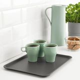 2'li Gri Plastik Tepsi 37X29 Cm, Sunum ve Servis Için Ideal Set - Seçenek 1