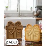 2li Hediye Kutusu Gift Box Şekillendirici Kalıp Kurabiye Hamur Kesici Oyun ve Şeker Hamuru Seti