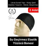 2'li Her Saça Uygun Su Geçirmez Bez Bone Likralı Yüzücü Deniz Havuz Elastik Unisex Kulak Korumalı