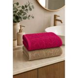 2'Li Jakarlı Büyük Boy Banyo Havlusu 90X150 Cm Lorea 650 Gr