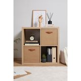 2'li Jüt Dolap Içi Çamaşır ve Oyuncak Organizer, Katlanabilir, 33X30X33 cm - Seçenek 1 - Ahşap - Ceviz
