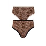 2li Kadın Leopar Bikini Yüksek Bel İnce Lastik Ekonomik