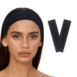 2li Kadın Saç Bandı Bandana Pamuk Likralı Spor Headband Siyah