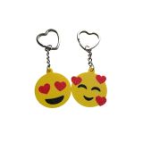 2'li Kalp Emoji Anahtarlık Seti – 3D Baskı Smiley Anahtarlık, Çanta Süsü ve Anahtar Aksesuarı, Sarı Kalp Sevimli Tasarım