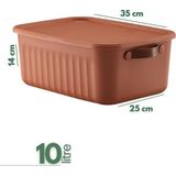 2'li Kapaklı Saklama Kutusu Seti 10 Litre– Turuncu-Taşınabilir Kulplu, Dolap Içi Düzenleyici, Çok Amaçlı Organizer Kutu, Oyuncak &amp; Kıyafet Kutusu - Standart - Çok Renkli