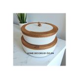 2'li Kapaklı Sepet Takımı Hasır Sepet Düzenleyici Organizer Dekorasyon 27x9/25x8cm 1001000009231