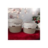 2'li Kapaklı Sepet Takımı Hasır Sepet Hediyelik Sepet 20x14cm-21x19cm 100100009128