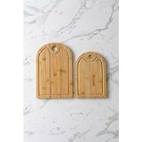 2'li Kemerli Oluklu Bambu Kesme Tahtası Seti 22X32 cm & 18X28 cm – Doğal Bambu Kesme Panosu, Meyve Sebze Et Ekmek Doğrama ve Sunum Tahtası