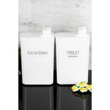 2'li Kendinden Ölçekli Deterjan Kutusu Seti Toz Deterjan Tablet Deterjan Etiketli 3000ML Deterjanlık - Beyaz - Renk