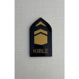 2'li Kıble Siyah Pleksi Yönlendirme Levhası 8X14 cm Kendinden Yapışkanlı Yön Tabelası - 8 x 14 cm