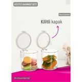 2’li Kilitli Silindir Kavanoz Seti Erzak Kabı Hava Sızdırmaz 0,65 Litre x 2 Bpa Free - 2 Adet