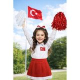 2'li Kırmızı Beyaz Renkli 23 Nisan Ponponu Amigo Gösteri Okul Ponpon 19 Mayıs Metalik Renk Saplı Süs Tüm Yaşlar