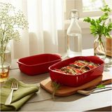 2'li Kırmızı Seramik Lazanya ve Fırın Kabı Seti Fransa Üretim Premium Pişirme Kabı - 1 Adet