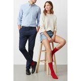 2'li Kışlık Unisex Organik Koyun Yünü Soket Çorap - 41 - 45 - Kırmızı