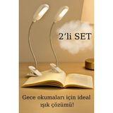2’li Klipsli Kitap Okuma Lambası – Esnek Gövdeli Gece Işığı Seti