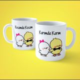 2'li Kocamda Kocam - Karımda Karım Çiftli Baskılı Kupa Bardak