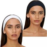 2'Li Kombin Saç Bandı Seti - Elastik Kaymaz İnce Esnek Pamuk Emici Kadın Saç Bandı Bandana, Unisex Spa Koşu Yoga Pilates Bisiklet Fitness 2'Li