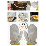 2’Li Metal Lif Eldiven Seti – Çelik Tel Dokulu Temizlik Eldiveni – Bulaşık Ve Fırın Temizleme