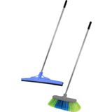 2li Metal Saplı 55cm Çekpas Paspas Oto Yer Fırçası Süpürge Takımı