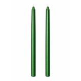 2’li Metalik Yeşil Şamdan Mum Seti 25 cm – Dekoratif İnce Şamdan Mum, Kokusuz Parafin Wax,%100 Pamuk Fitil, El Döküm, Uzun Süre Yanma (~10 Saat), Şık Sofra, Davet, Nişan, Düğün ve Ev Dekorasyonu
