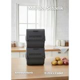 2'Li Mini Boy Patates Soğan Sepeti Bpa Free Sebzelik Organizer Kutu Motek Antrasit 8 L