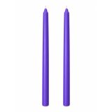 2’li Mor Şamdan Mum Seti 25 cm – Dekoratif İnce Şamdan Mum, Kokusuz Parafin Wax,%100 Pamuk Fitil, El Döküm, Uzun Süre Yanma (~10 Saat), Şık Sofra, Davet, Nişan, Düğün ve Ev Dekorasyonu İçin Zarif