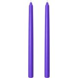 2’li Mor Şamdan Mum Seti 25 cm – Dekoratif İnce Şamdan Mum, Kokusuz Parafin Wax,%100 Pamuk Fitil, El Döküm, Uzun Süre Yanma (~10 Saat), Şık Sofra, Davet, Nişan, Düğün ve Ev Dekorasyonu İçin Zarif