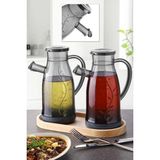 2Li Olivia Bambu Standli Yagdanlik Sirkelik Seffaf Sosluk 700Ml 2 Adet Yagdanlik Yagdanlik Set