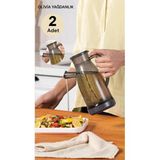 2Li Olivia Yağdanlık Sirkelik Şeffaf Sosluk 700Ml 2 Adet Yağdanlık Yağdanlık Set