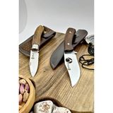 2'li Outdoor Deer Çakı Bıçak Kamp Bıçağı Deri Kılıflı - Renkli