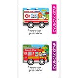 2'li Oyuncak Kitap Seti - Ambulans (Gerçek Tekerlekli) - Itfaiye (Gerçek Tekerlekli) - Bej - 0 - 3 Yaş