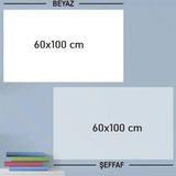 2'li Paket 60X100 cm 1x Beyaz, 1x Şeffaf Yapışkansız Tutunan Statik Pratik Yazı Tahtası, Çok Amaçlı, Duvara, Cama Yapışkansız Tutunur, Ders Çalışma Yazı Tahtası Manyetik Duvar Sticker