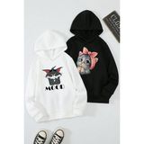 2'li Paket Baskılı Erkek - Kız Çocuk Rahat Kalıp Sweatshirt - 11 - 12 Yaş - Siyah