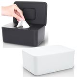 2'li paket Lijroavy bebek mendili dispenseri, taze mendil için bebek mendili tutucu, kaymaz bebek mendili kabı, doldurulabilir mendil kutusu, sızdırmaz tasarım kapaklı bebek mendili çantası (siyah