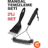 2'li Paket Mangal Barbekü Temizleyici, Metal Barbekü Izgara Temizleme Fırçası ve Kazıyıcı
