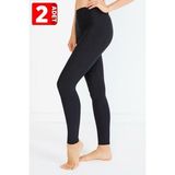 2'li Paket Termal Kışlık Kalın Uzun Alt Içlik Tayt Siyah Renk - 2XL