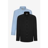 2'li Pamuklu Kolay Ütülenebilir Slim Fit Dar Kesim Oxford Gömlek Paketi