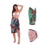 2’li Pareo Set – Jungle Desenli 1 Uzun & Pembe Göz Desenli1 Kısa Pareo Set
