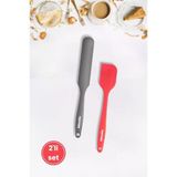 2’Li Pasta Spatula Seti, Silikon Yanmaz Yapışmaz Spatula Ve Çikolata Krema Reçel Sıvama Bıçağı Seti