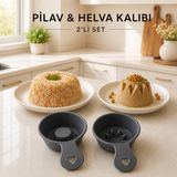 2’li Pilav Helva ve Tatlı Kalıbı Plastik Sunum Şekillendirici Seti Sariva Home - Gri