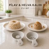 2’li Pilav Helva ve Tatlı Kalıbı Plastik Sunum Şekillendirici Seti Sariva Home - Krem