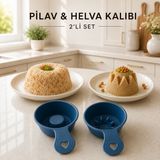 2’li Pilav Helva ve Tatlı Kalıbı Plastik Sunum Şekillendirici Seti Sariva Home - Mavi