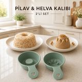 2’li Pilav Helva ve Tatlı Kalıbı Plastik Sunum Şekillendirici Seti Sariva Home - Yeşil