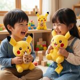 2li Pokemon GO Pikachu Peluş Oyuncak 32 Cm İthal Soft Kumaş Büyük Boy Uyku Oyun Arkadaşı Seti 2 Adet
