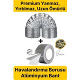 2'li Premium Yırtılmaz Yanmaz Ankastre Aspiratör Davlumbaz Havalandırma Borusu Alüminyum Folyo Bant