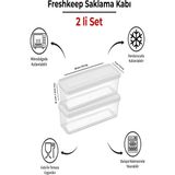 2'li Saklama Kabı 1,3 Litre Derin Dondurucu Mikrodalga Uyumlu - Ekru